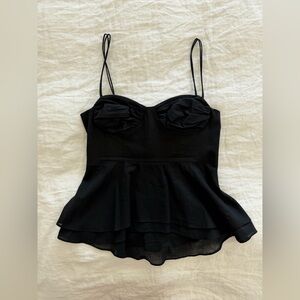 Zara black ruffle top